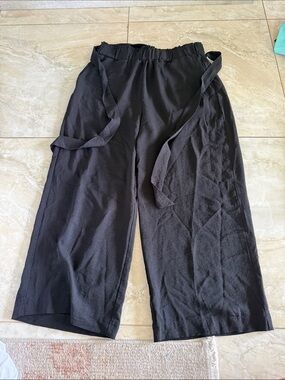 Rachel Zoe Black Wide-Leg Pull-On Pants